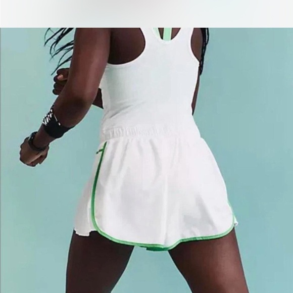 Free People white and green Tennis shorts onesie sz large - Picture 4 of 8